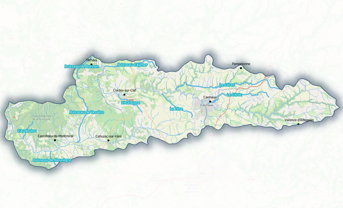 Carte cours d eau suivi